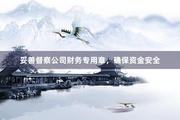 妥善督察公司财务专用章，确保资金安全
